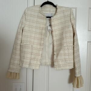 Nwt mango tweed jacket with sleeve detail